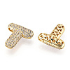 Brass Micro Pave Cubic Zirconia Pendants KK-N254-06G-T-2