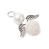 50Pcs Acrylic Imitation Pearl & Glass Pearl Pendants PALLOY-JF04038-02-3