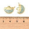 Brass Micro Pave Sky Blue Cubic Zirconia Charms CU-CBA6938-05G-07-3