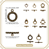 96Sets Tibetan Style Alloy Ring Toggle Clasps FIND-AR0005-76-2