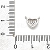925 Sterling Silver Micro Pave Clear Cubic Zirconia Heart Charms STER-A034-01P-3