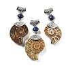 Natural Lapis Lazuli Fossil Snail Pendants G-F062-12-1
