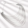 304 Stainless Steel Ball Chain Multi Layered Necklaces for Women NJEW-G194-02P-1
