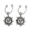 Sun 316 Surgical Stainless Steel Dangle Half Hoop Earrings for Women EJEW-G416-47AS-4