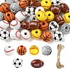 DIY Sports Natural Wood & Jute Cord Pendant Decoration Making Kits WOOD-YW0010-55-1