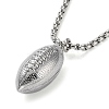 Non-Tarnish 304 Stainless Steel Rugby Pendant Necklaces NJEW-Z023-02P-2