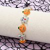 Halloween Brass Enamel Link Bracelets for Women BJEW-B149-01P-2