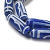 Blue Tibetan Style dZi Beads Strands TDZI-NH0001-B13-01-4