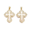 Brass Micro Pave Clear Cubic Zirconia Pendants KK-N254-194G-1