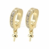 Brass Micro Pave Cubic Zirconia Pendants Bails KK-D324-21G-1