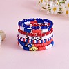 7Pcs 7 Style Handmade Polymer Clay Heishi Surfer Stretch Bracelets Set BJEW-SW00076-4