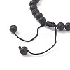 Natural Imperial Jasper(Dyed) & Lava Rock Braided Bead Bracelet BJEW-TA00188-03-3