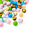 54Pcs 9 Styles Round Food Grade Eco-Friendly Silicone Beads SIL-TA0002-63-3