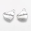 Tibetan Style Heart Alloy Pendants X-TIBEP-Q043-201-RS-2