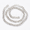 Electroplate Transparent Glass Beads Strands EGLA-A034-T6mm-E15-2