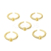 Clear Cubic Zirconia Initial Letter Open Cuff Ring RJEW-H120-09G-E-4