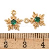 Flower Brass Micro Pave Cubic Zirconia Pendants KK-N254-102G-02-3