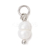 Natural Cultured Freshwater Pearl Potato Charms with Brass Jump Rings PALLOY-JF04176-02-3