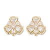 Brass Micro Pave Cubic Zirconia Stud Earring Findings KK-Z094-09G-2