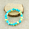 Glass Imitation Natural Agate Round Beaded Stretch Beaded Bracelets WG8D788-08-1