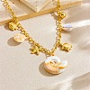 304 Stainless Steel Starfish Fish Shell Shape Pendant Necklaces for Women NJEW-F347-01A-3