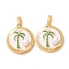 Brass Micro Pave Clear Cubic Zirconia Pendants CU-CBA805D-02G-02-1