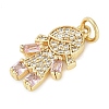 Rack Plating Brass Micro Pave Cubic Zirconia Pendants KK-H509-39G-01-2