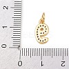 Brass Micro Pave Clear Cubic Zirconia Charms KK-G544-04G-09-3