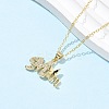 Mother's Day Brass Micro Pave Clear Cubic Zirconia Pendant Necklaces for Women LS-NJEW-Q021-01A-G-2