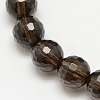Smoky Quartz Beads Strands X-GSFR6mm176-128-1