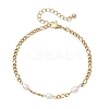 Natural Cultured Freshwater Pearl Beads Link Bracelets BJEW-JB13206-2