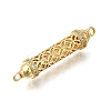 Rack Plating Brass Micro Pave Cubic Zirconia Hollow Column Links Connector Charms ZIRC-F142-50B-G01-2