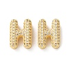 Rack Plating Brass Micro Pave Cubic Zirconia Slide Charms KK-C084-34G-H-1
