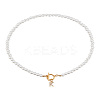 1Pc Brass Clear Cubic Zirconia Letter Pendant Necklaces NJEW-LP0001-32K-1