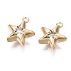 Brass Micro Pave Clear Cubic Zirconia Charms KK-Q764-005-2