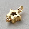 Light Gold Plated Brass Pave Cubic Zirconia Connector Charms KK-CJC0001-43KCG-04-2