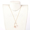 Eco-Friendly Glass Pearl & Glass Beads Pendant Necklaces NJEW-JN02622-5