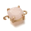 Brass Glass Imitation Gemstone Connector Charms KK-Z076-01G-05-2