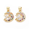 Brass Cubic Zirconia Pendants ZIRC-I062-32G-1