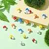 20Pcs 5 Colors Mushroom Handmade Lampwork Beads Strands LAMP-YW0001-23-4