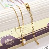 Shell Pearl Bowknot Pendant Necklaces NJEW-K255-10G-2