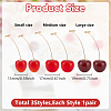 3 Pairs 3 Colors Acrylic Cherry Stud Earrings EJEW-GO0001-03-2
