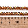 Electroplate Transparent Glass Beads Strands EGLA-A046-01A-12-4
