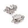 Brass Micro Pave Clear Cubic Zirconia Box Clasps KK-C075-17P-2