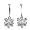 Brass Micro Pave Clear Cubic Zirconia Pendants ZIRC-S069-004P-1