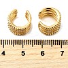 Brass Micro Pave Clear Cubic Zirconia Cuff Earrings EJEW-K309-03G-5