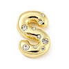 Brass Micro Pave Clear Cubic Zirconia Pendants KK-E093-04G-S-1