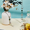 2Pcs 2 Styles Flower Alloy Pendant Decorations HJEW-OC00305-4