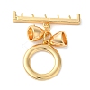 Brass Micro Pave Clear Cubic Zirconia Toggle Clasps KK-N254-77G-3