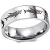 Shark Pattern 201 Stainless Steel Finger Rings FS-WG835B4-06-1